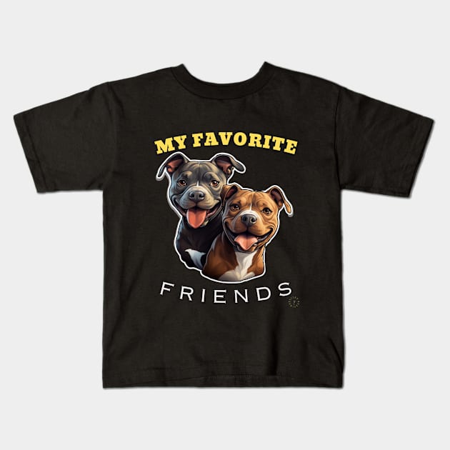 pitbulls Kids T-Shirt by FehuMarcinArt